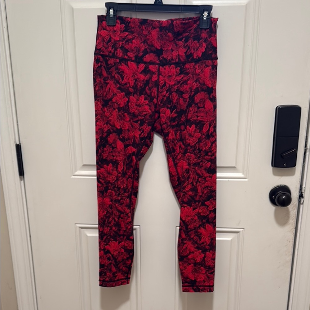 Lululemon Athletica Black and Red Patterned Leggings